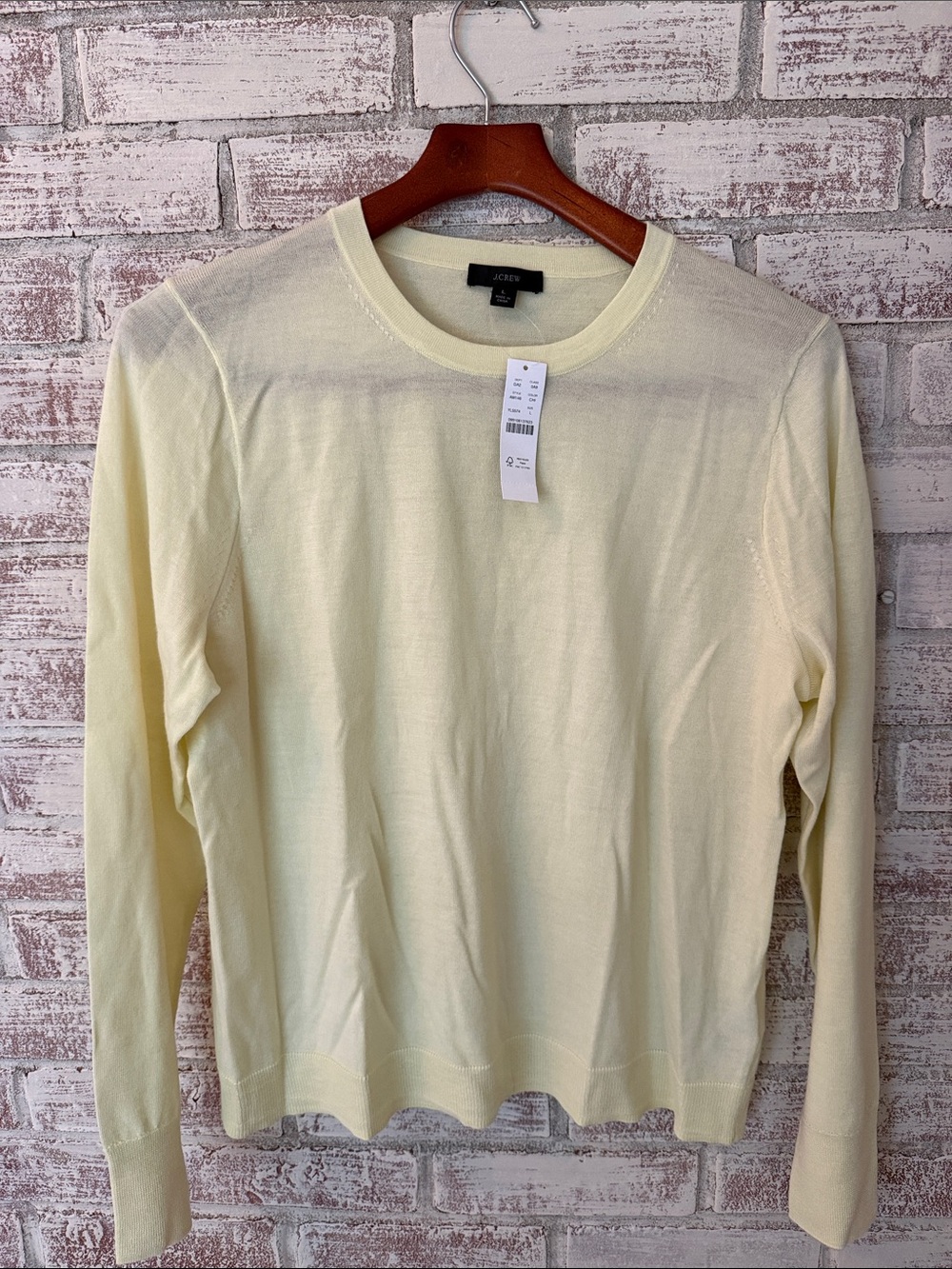 J. Crew Women’s Crewneck Sweater in Soft Pale Yellow